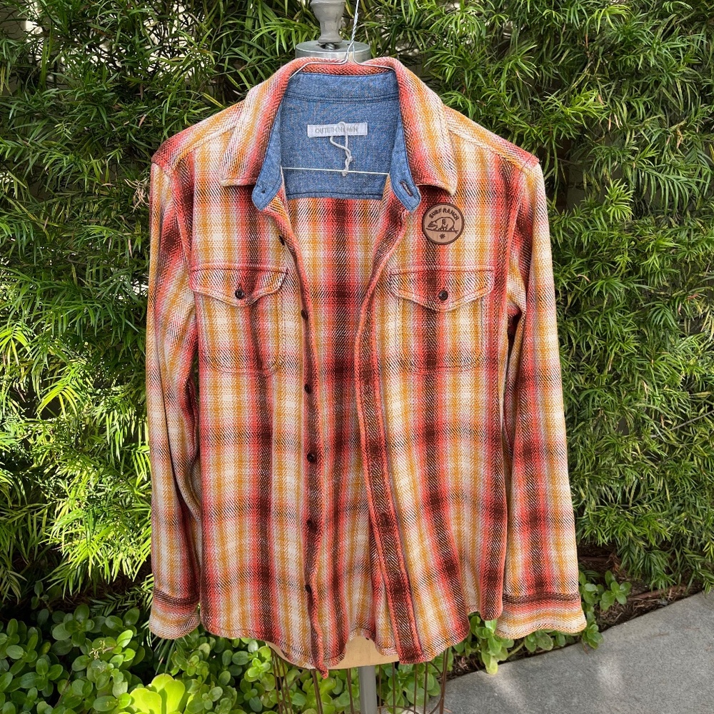 Outerknown Blanket Shirt Orange/Brown Men's M